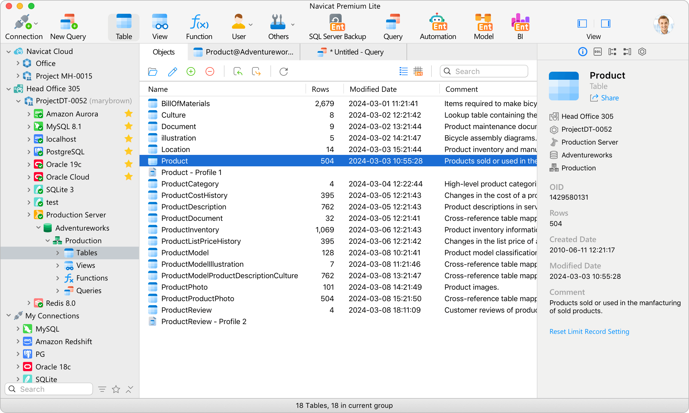 Navicat Premium Lite 17.2.9 screenshot