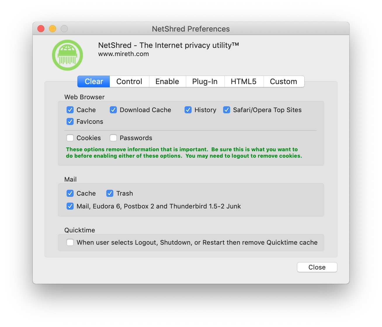 NetShred X 6.1.0 screenshot
