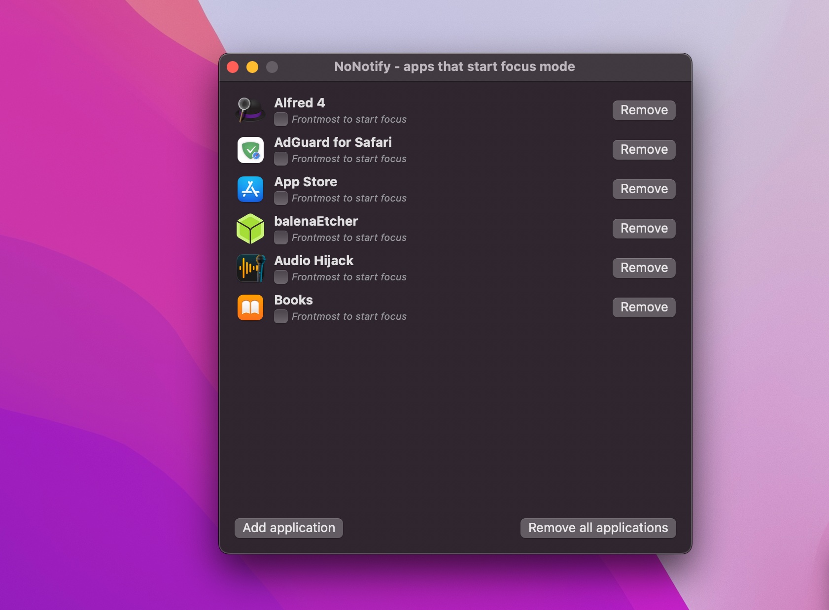 NoNotify 1.1.1 screenshot