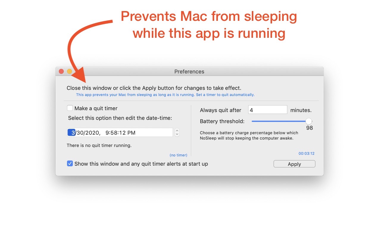NoSleep 1.1.7 screenshot