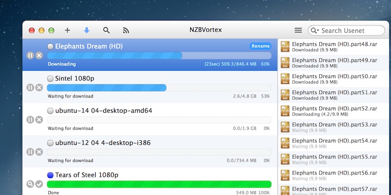 NZBVortex 3.4.3 – Lightweight Usenet NZB download client. screenshot