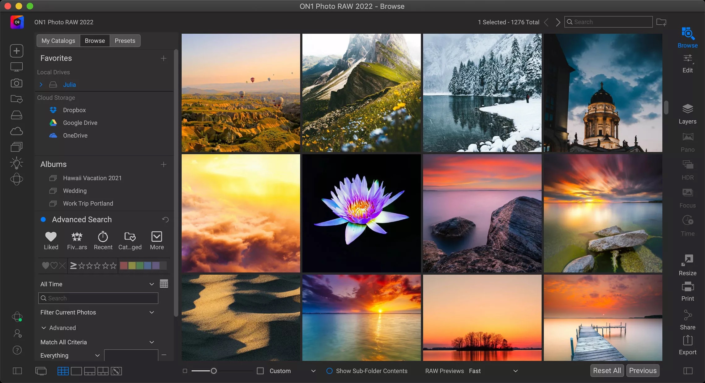 ON1 Photo RAW 12.5.0(5533) – Fast RAW processor, photo editor, and plug-in collection. screenshot