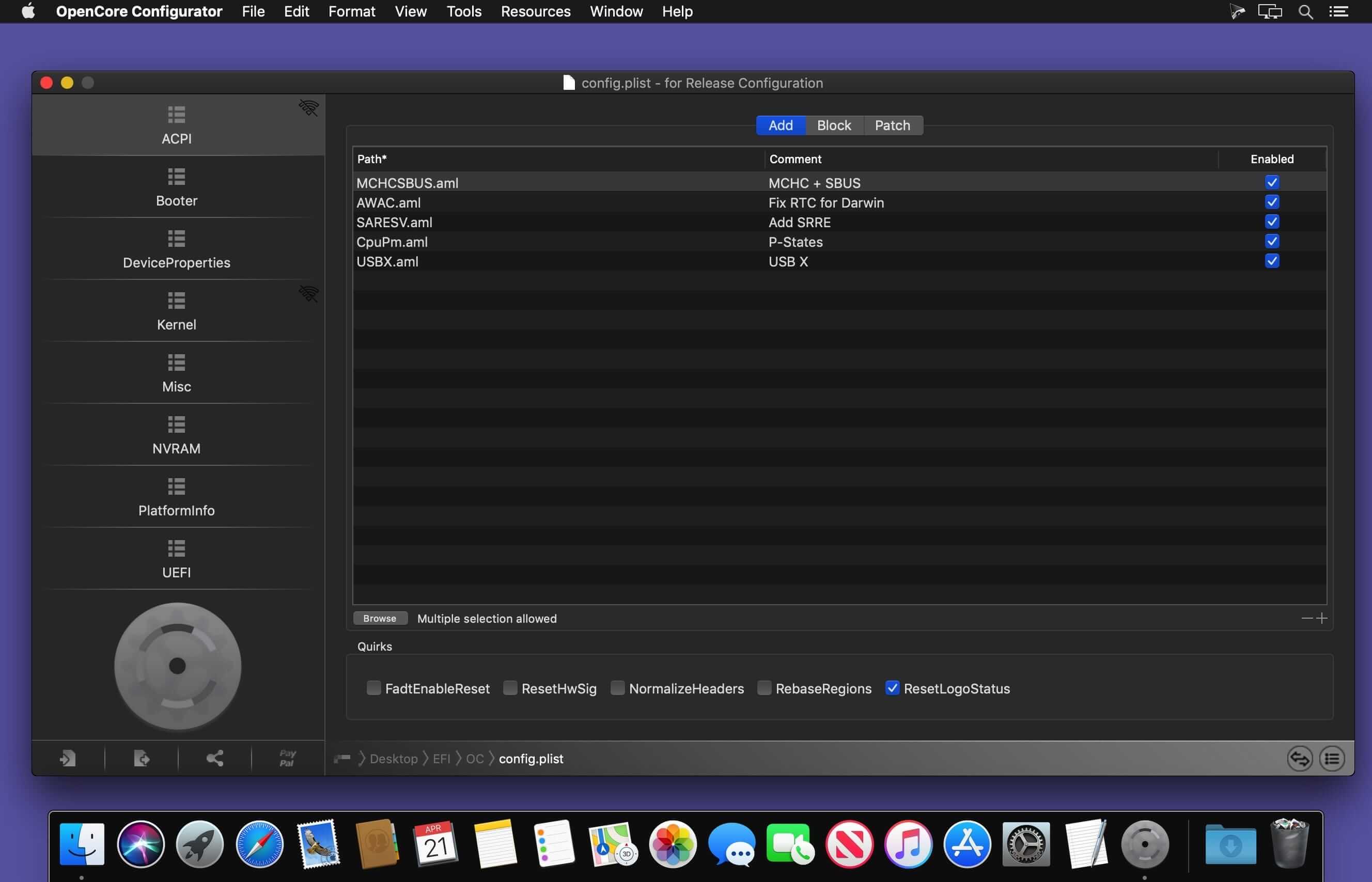 OpenCore Configurator 2.77.1.0 screenshot