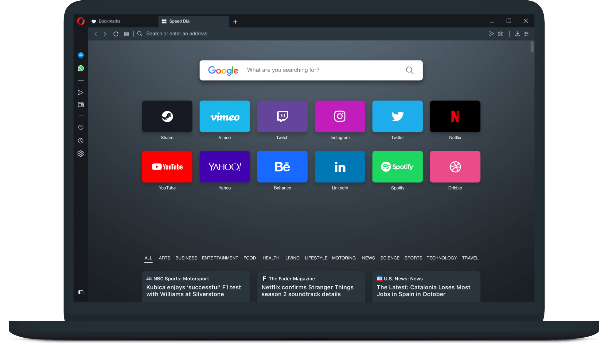 Opera 63.0.3368.66 screenshot