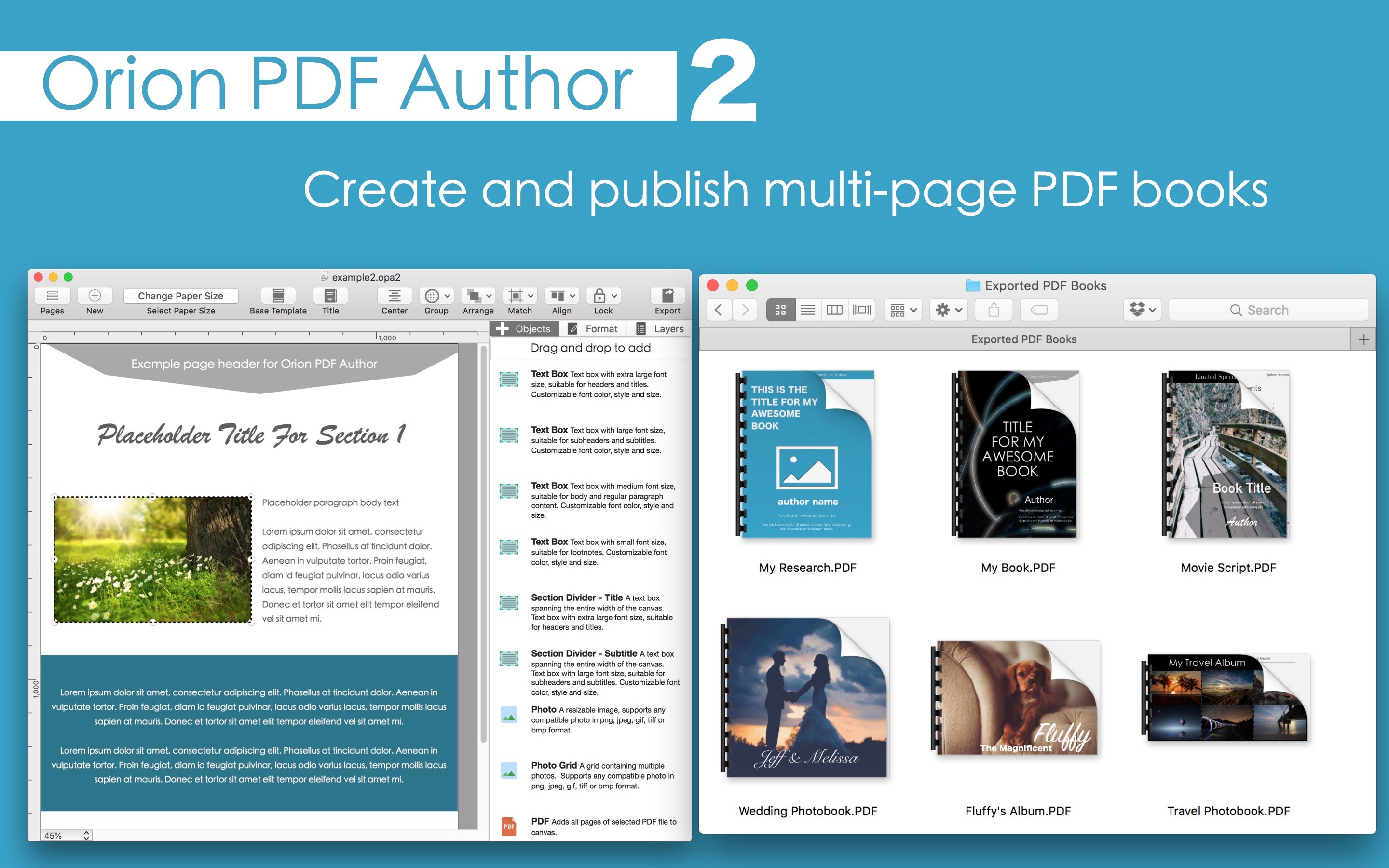 Orion PDF Author 2.17 – Creates multi-page PDF documents. screenshot