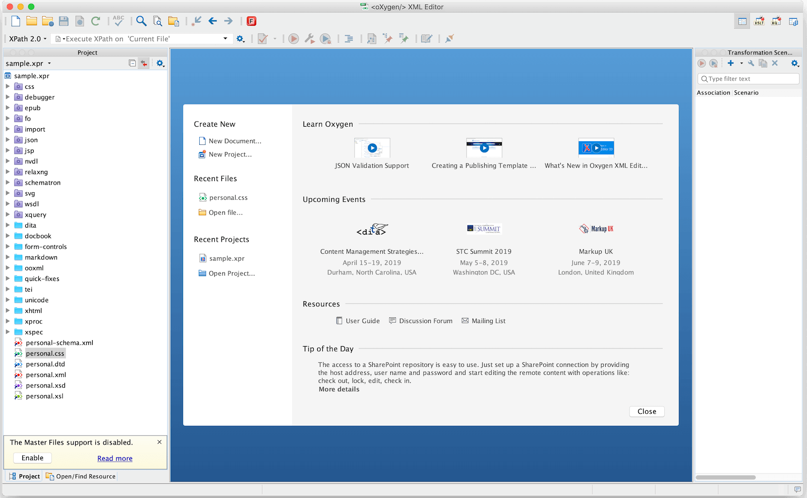 Oxygen XML Editor 19.1 – Compare and merge XML files. screenshot