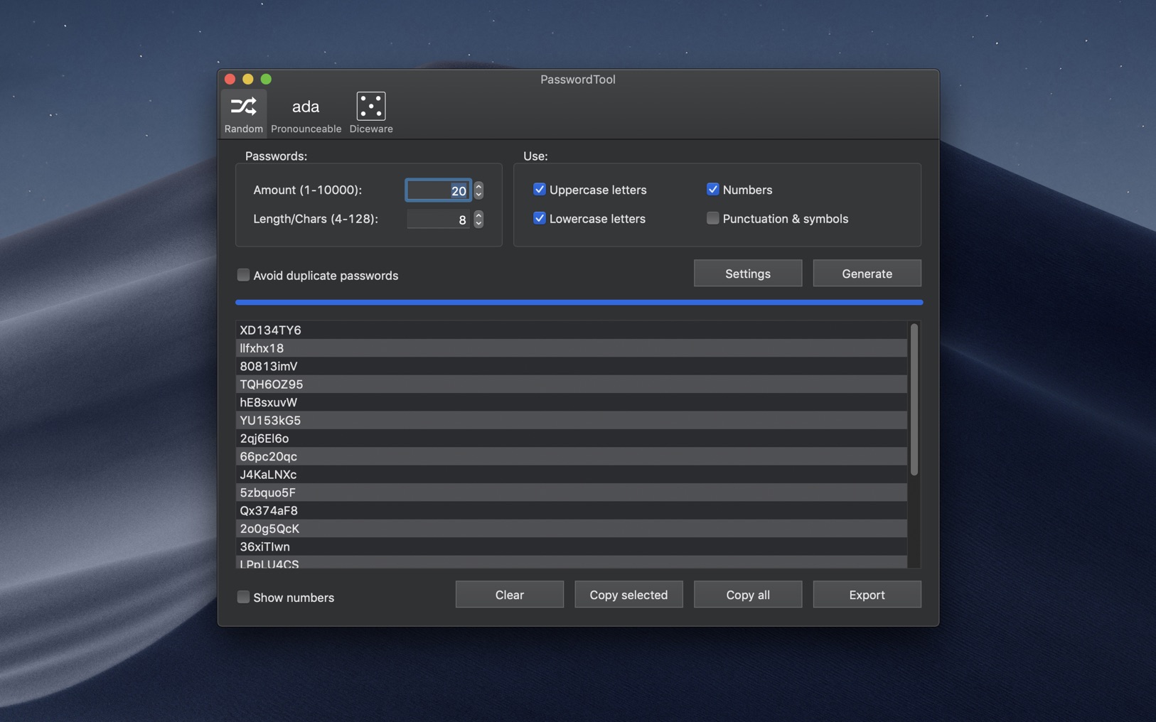 PasswordTool 1.1.3 screenshot