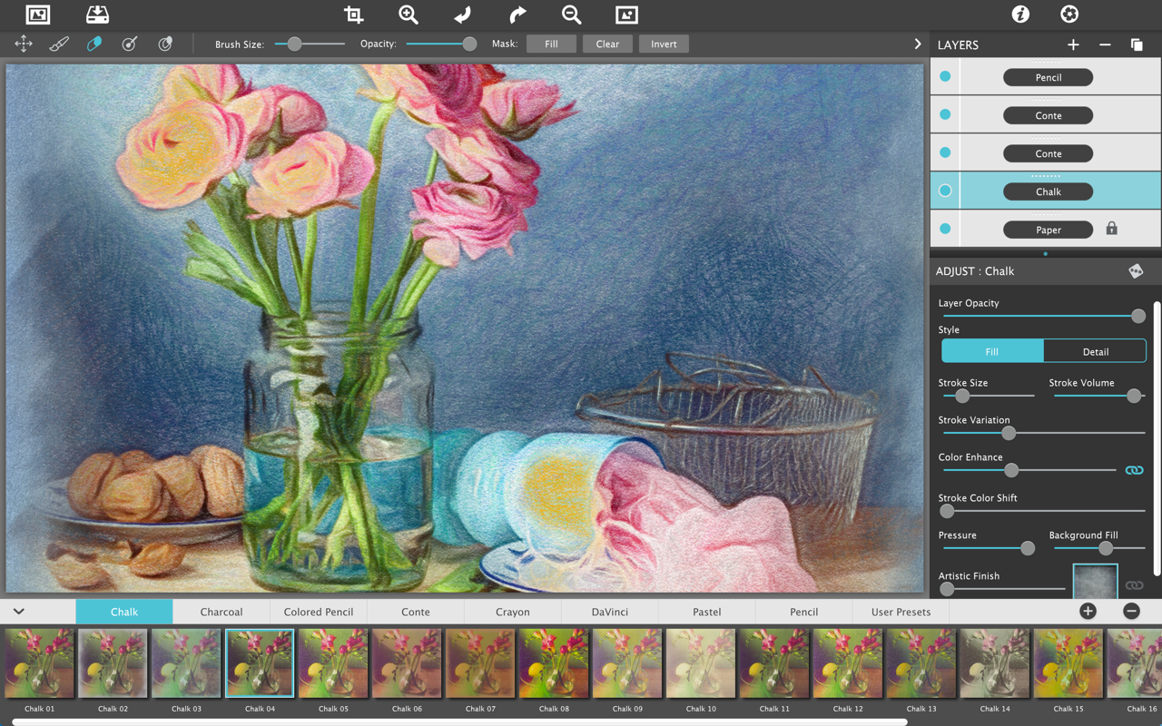 Pastello Pro 1.1.7 – Transform photos into a fine art drawing. screenshot
