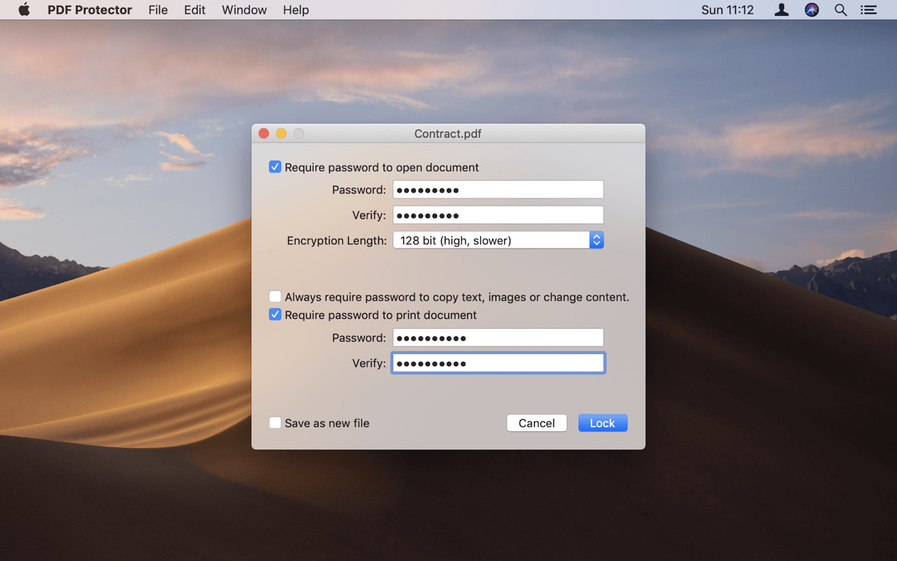 PDF Protector 1.4 – Easily encrypt and decrypt PDF documents. screenshot