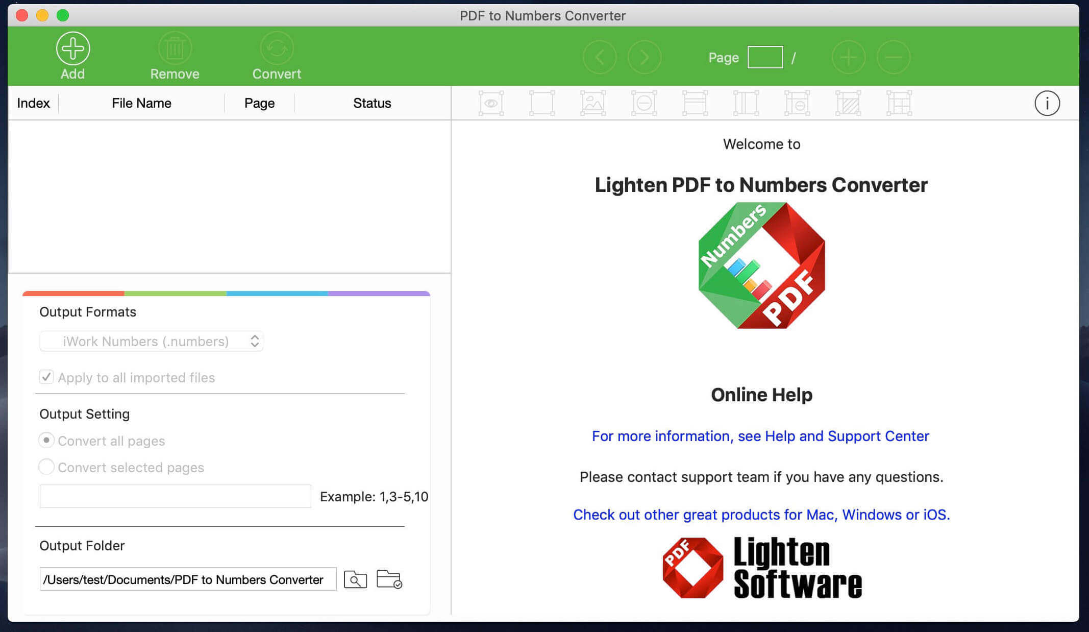PDF to Numbers Converter 6.2.1 screenshot