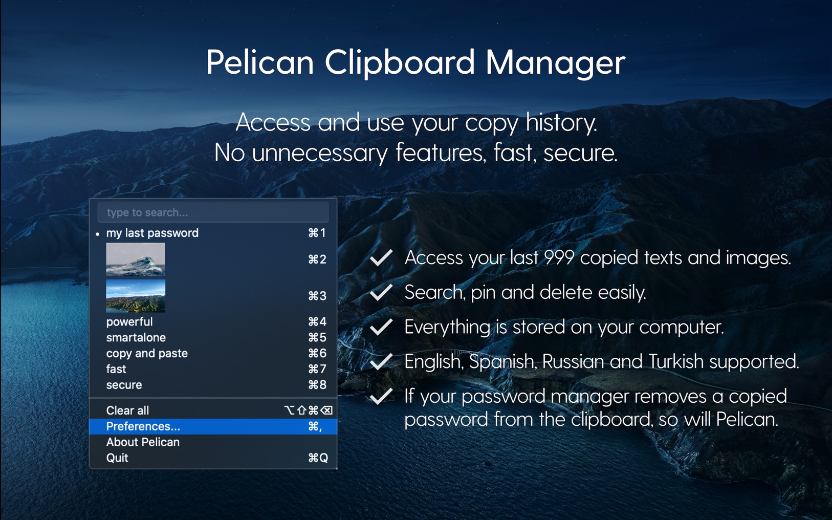 Pelican – Clipboard Manager 1.2.0 screenshot