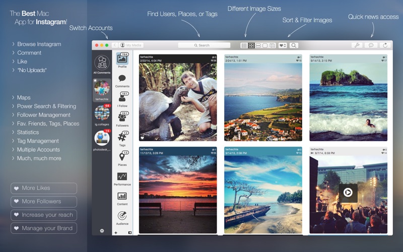 PhotoDesk 4.1.6 – Instagram client for photo sharing. screenshot