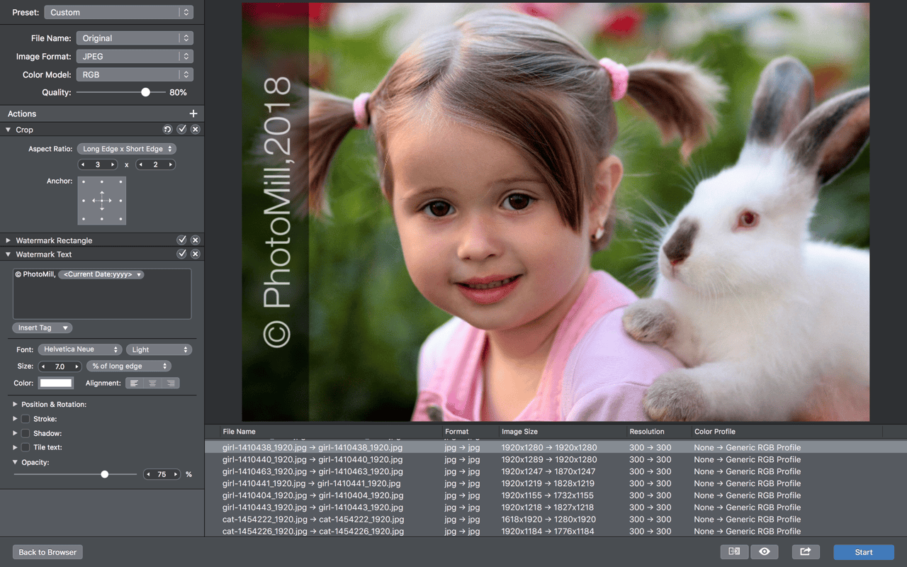PhotoMill 1.4.1 – Multi-functional batch photo converter. screenshot
