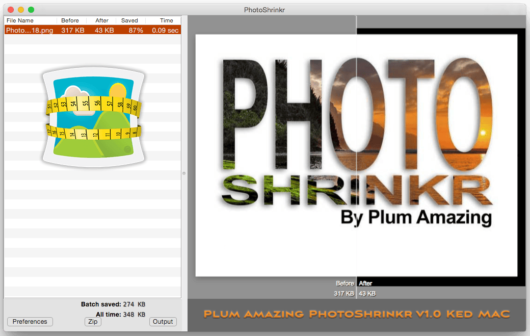 PhotoShrinkr 1.0 – Optimizes Highest Quality Photos to Smallest Size. screenshot
