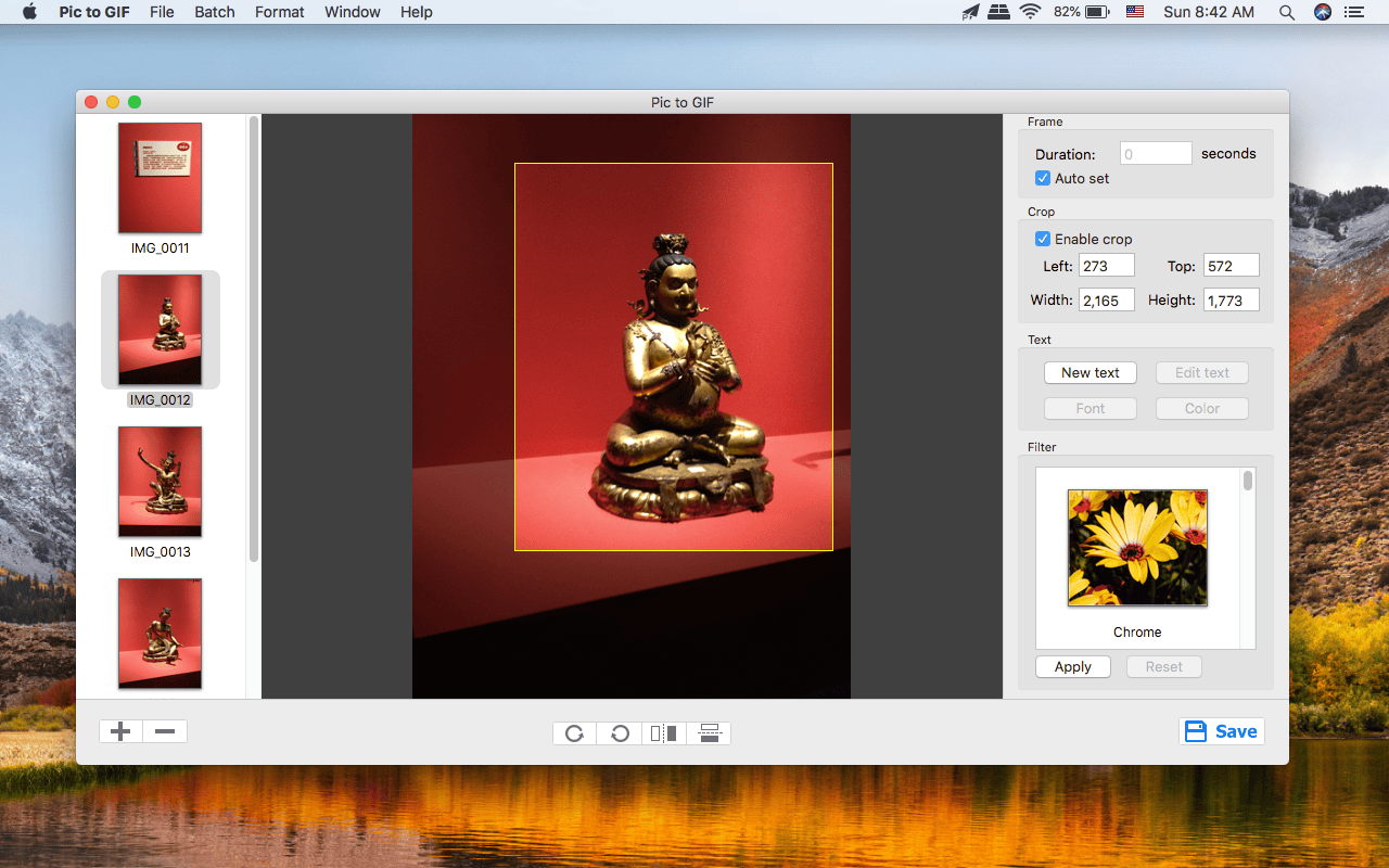 Pic to GIF 1.1.0 – A simple tool for create incredible animated GIFs from images. screenshot