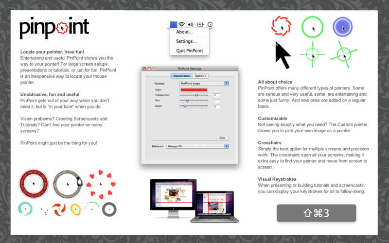 PinPoint Pro 1.0b15 – Add effects to your cursor (beta). screenshot