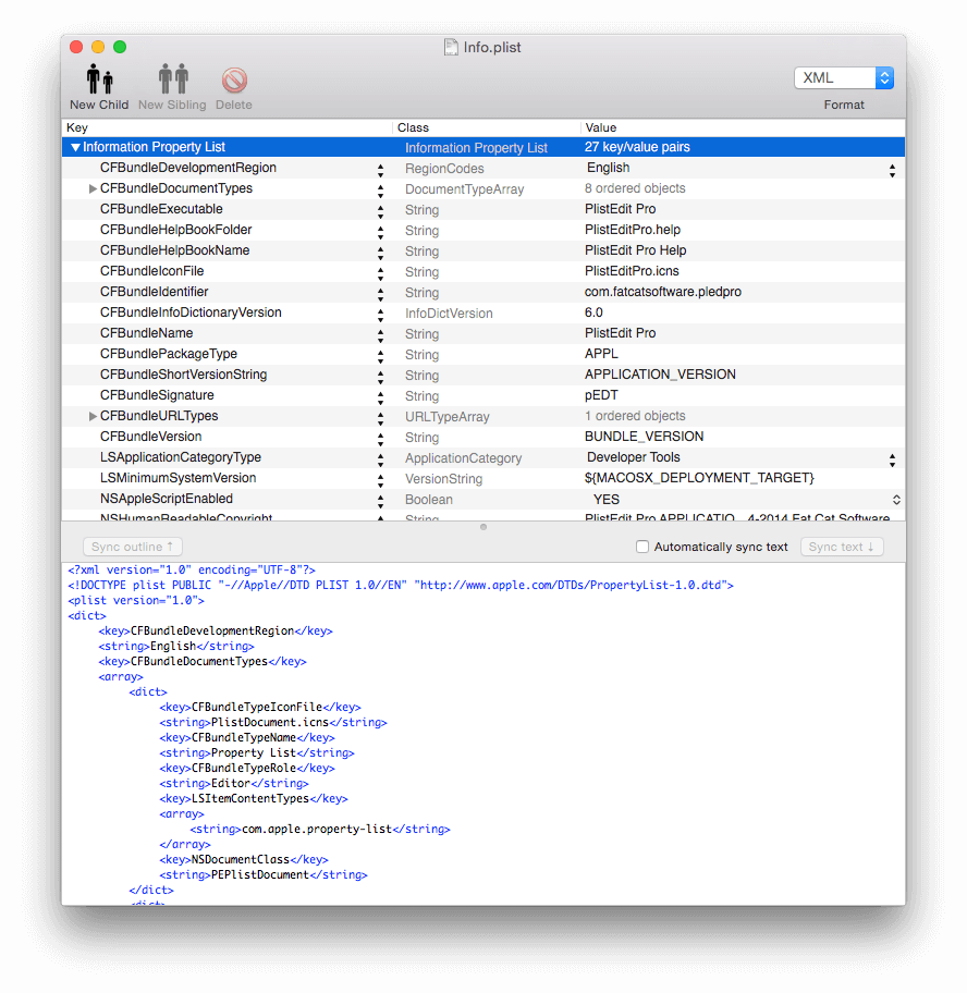 PlistEdit Pro 1.9 – Property list editor. screenshot