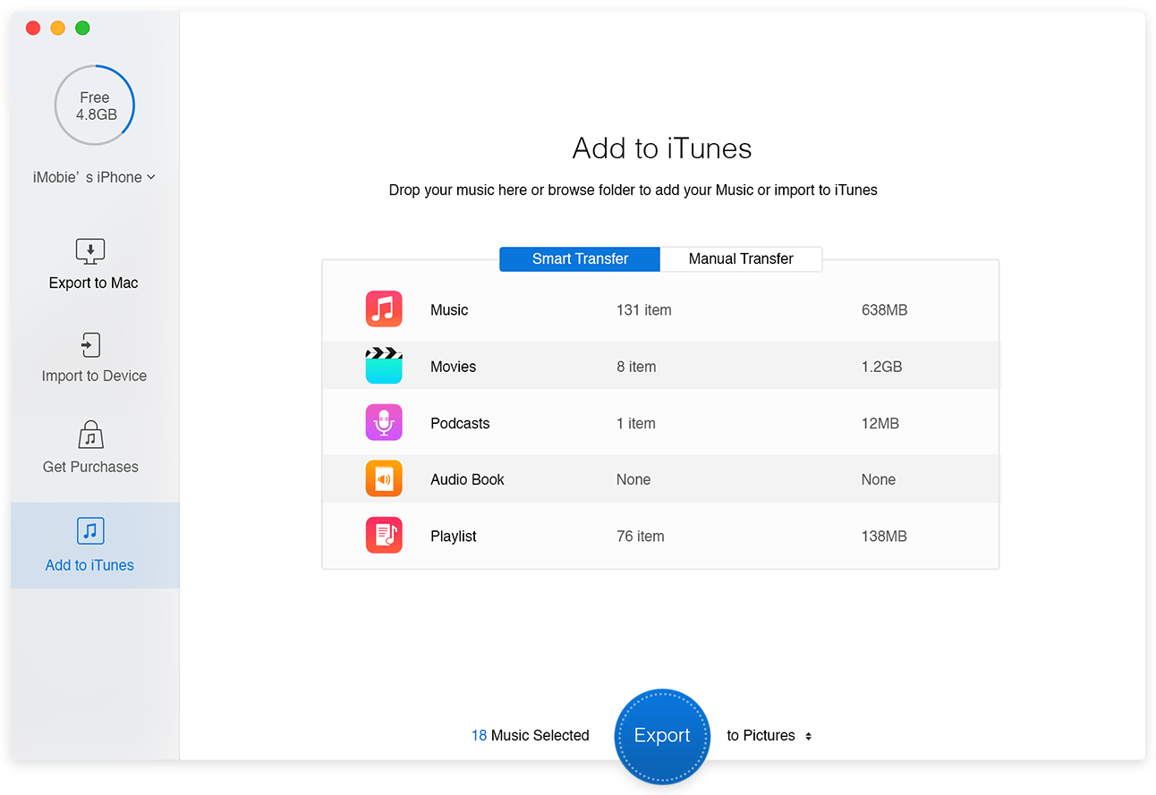 PrimoMusic 1.6 – Easy-yet-flexible backup of media on your iDevices. screenshot