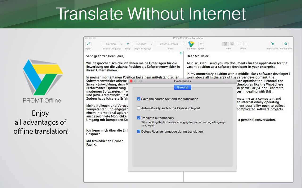 PROMT Offline Translator English Pack 2.2 screenshot