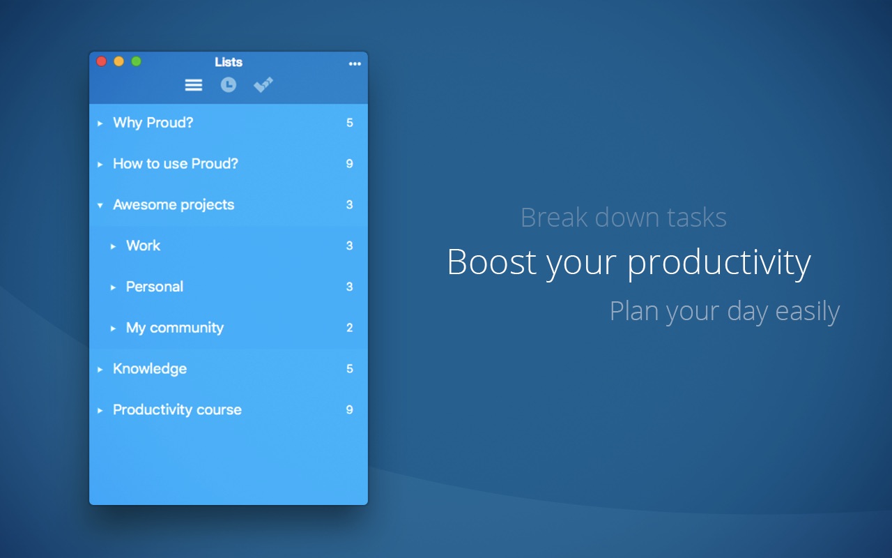 Proud 1.1.1 – Take control over your time, productivity, and success. screenshot