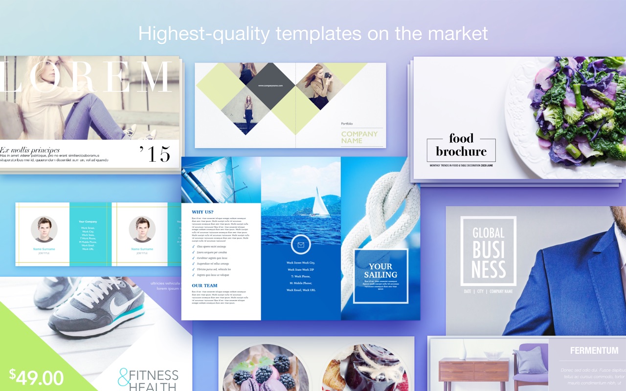 Publisher Lab – Templates 4.4 – Unique page-template designs for Apple Pages. screenshot
