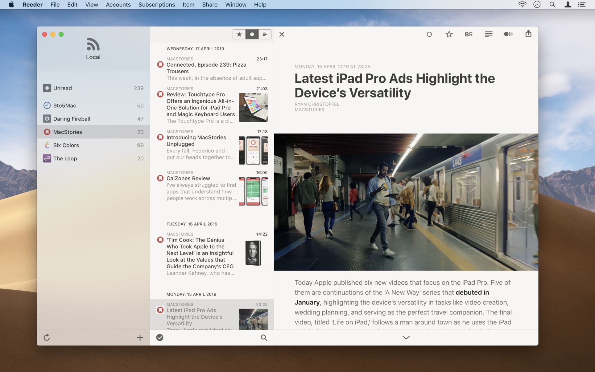 Reeder 5.4 screenshot