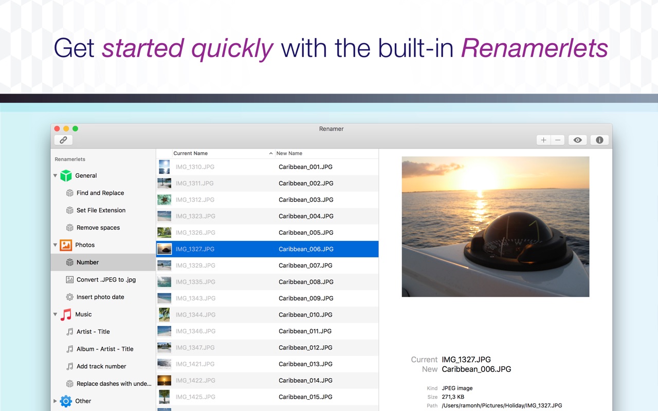 Renamer 5.2.0 – Rename files in batches. screenshot