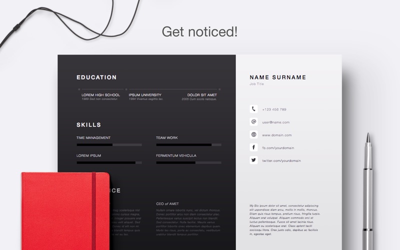 Resume Lab 1.2 – Pages Templates. screenshot