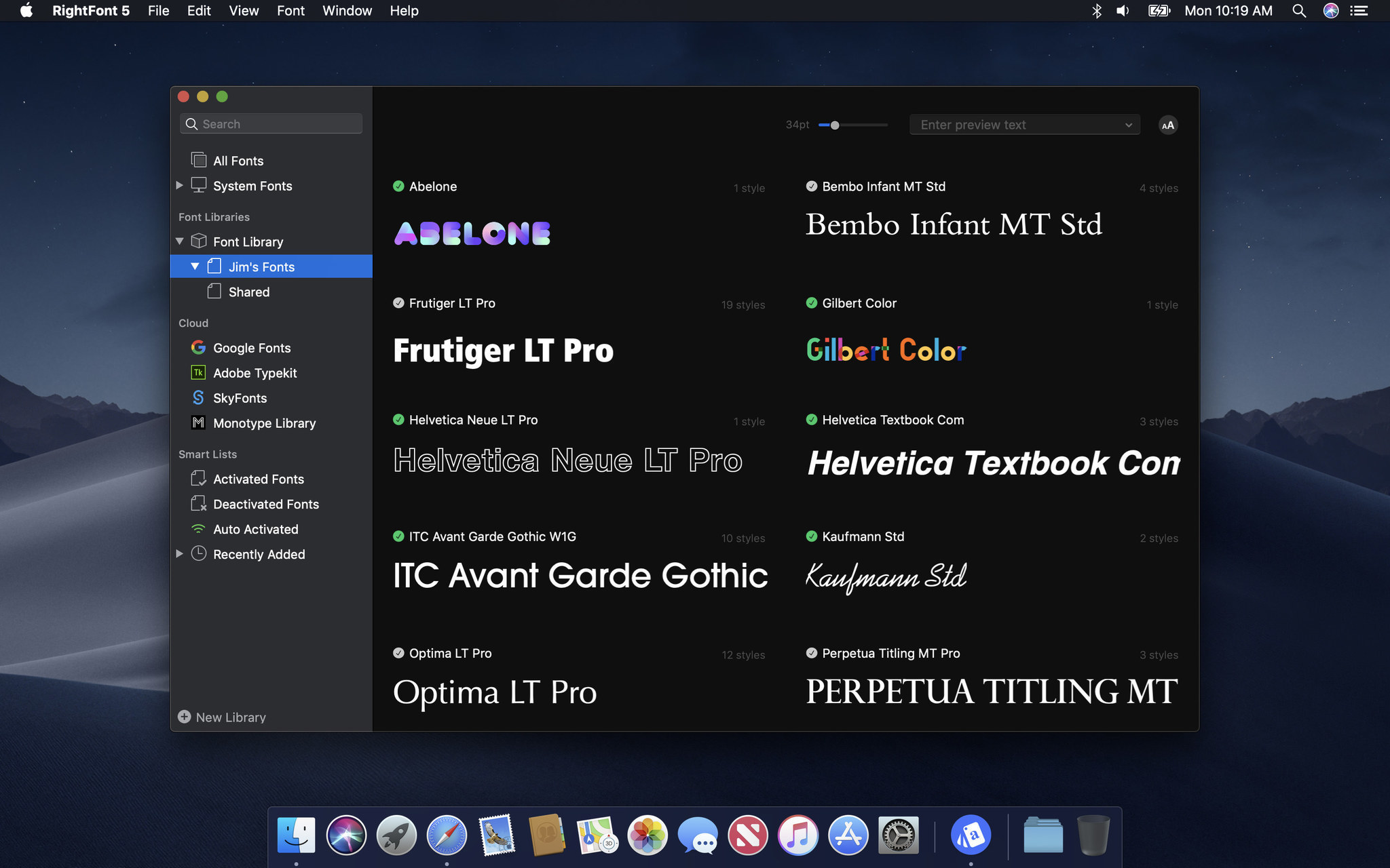 RightFont 4.10 – Manage and find fonts quickly; integrates with Photoshop and Sketch. screenshot
