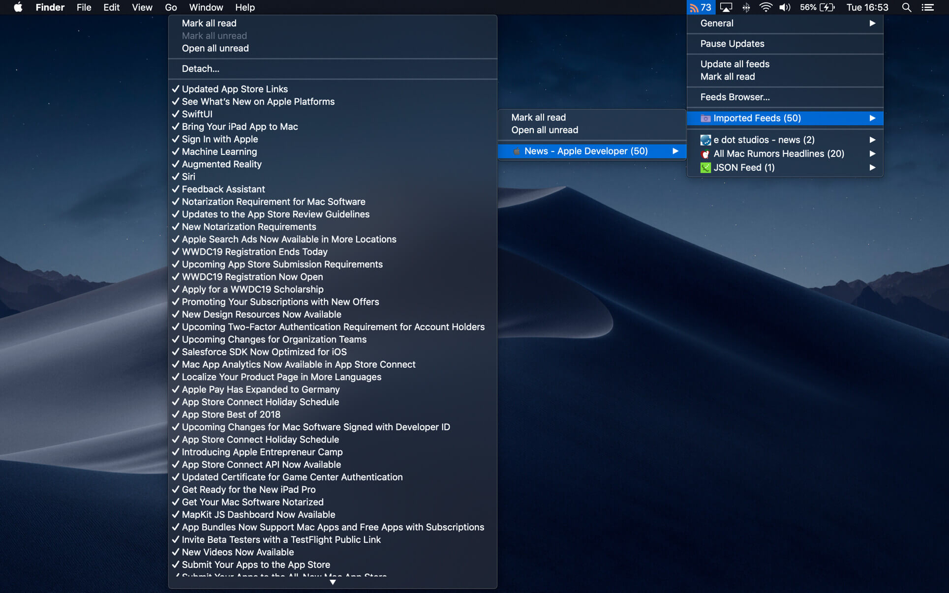 RSS Menu 3.3.1 screenshot