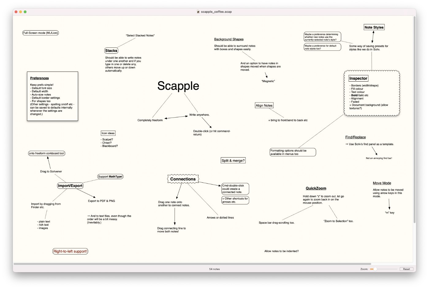 Scapple 1.5.4 screenshot