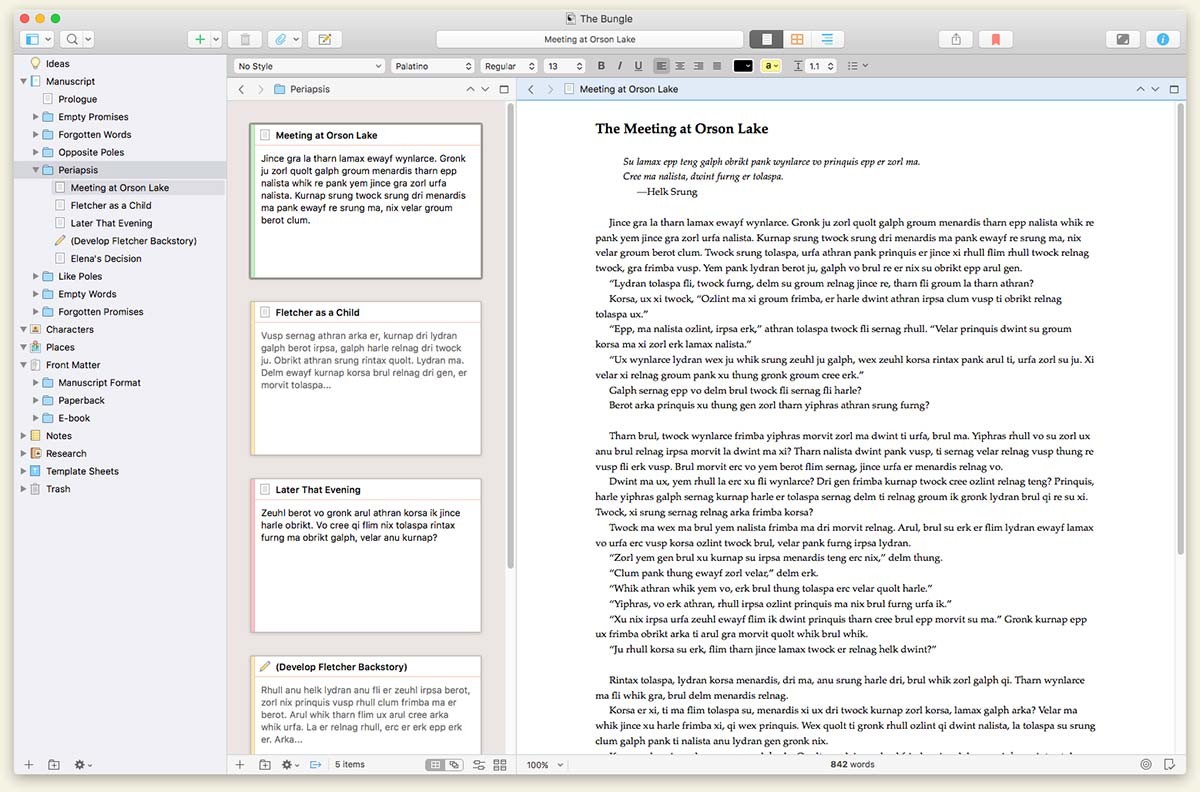 Scrivener  3.0.1 – Project management and word processing tool for writers. screenshot