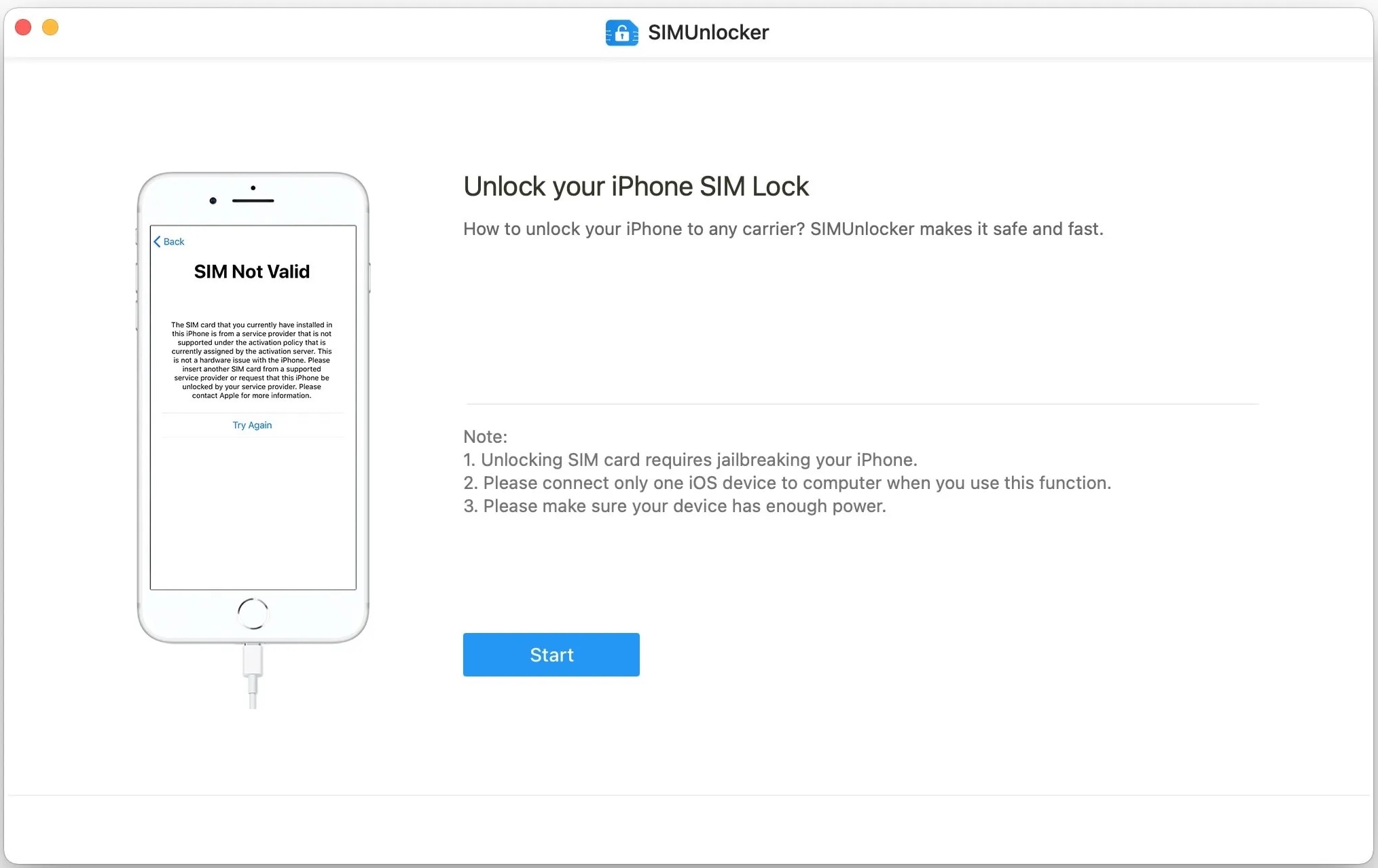 SIMUnlocker 2.5.0 screenshot