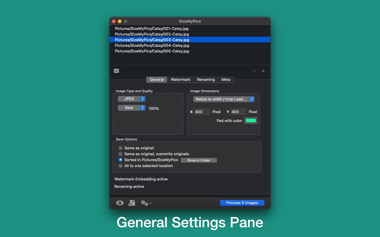 SizeMyPics 1.8.1 screenshot