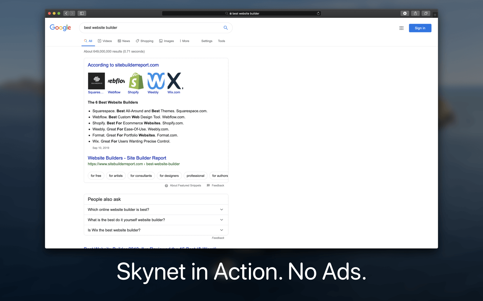 Skynet 2020.2.1 screenshot
