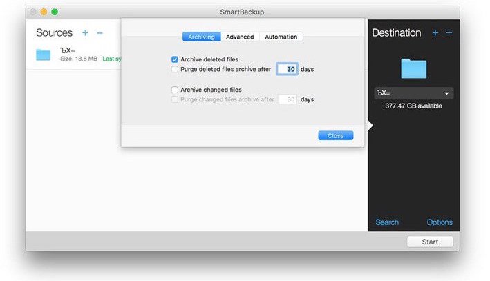 SmartBackup 4.1.1 – Daily backups with Spotlight integration. screenshot