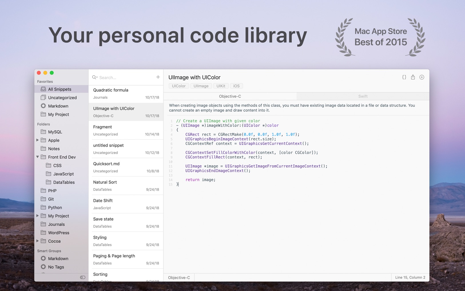 SnippetsLab 1.8 – Easy-to-use snippets management tool. screenshot