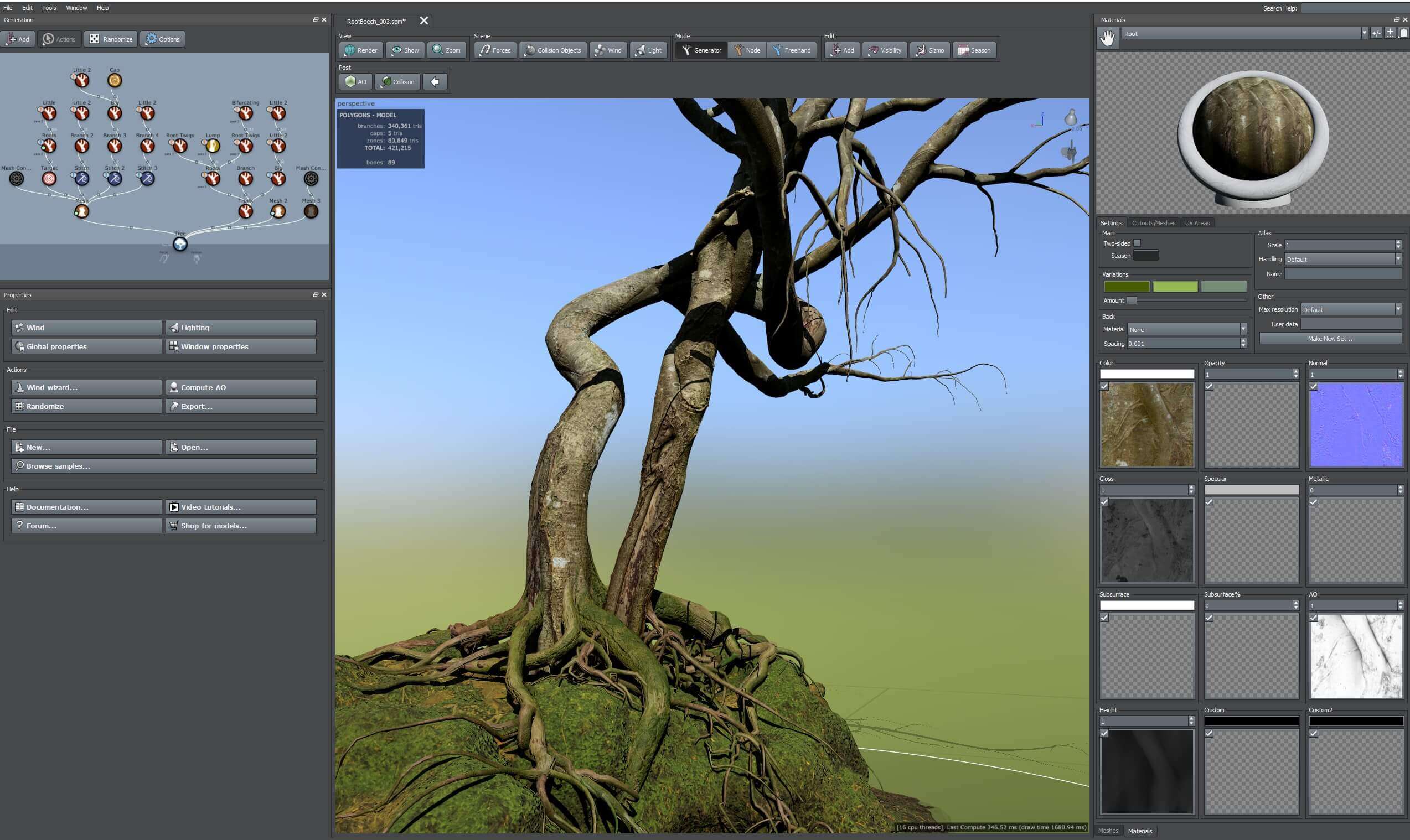 SpeedTree Modeler Enterprise 10.0.1 screenshot
