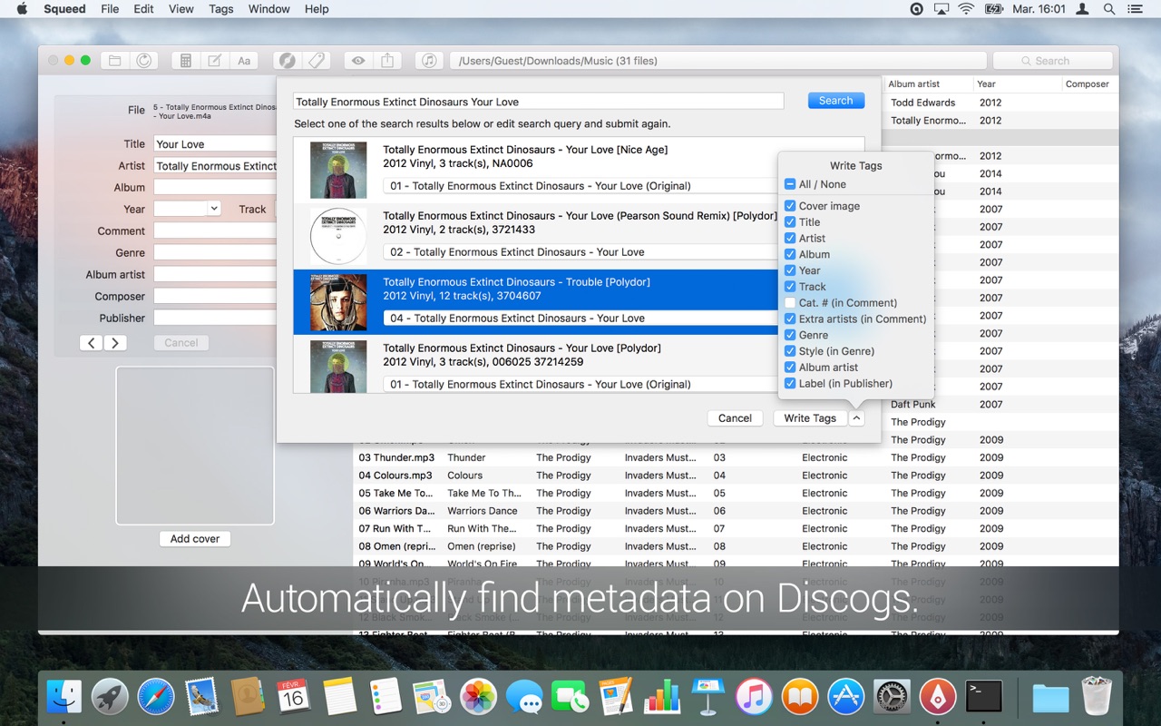 Squeed 1.13.2T – MP3 metadata editor. screenshot