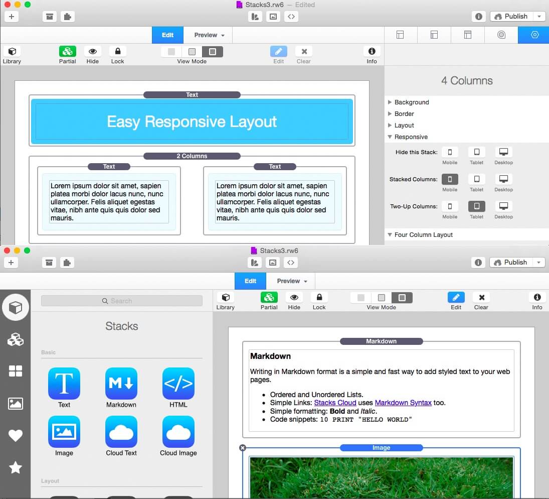 Stacks (RapidWeaver plugin) 4.3.0 screenshot