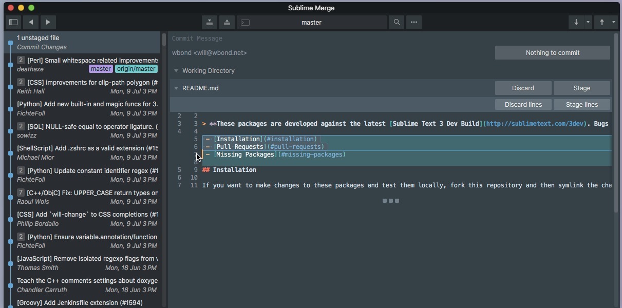 Sublime Merge Build 2125 screenshot