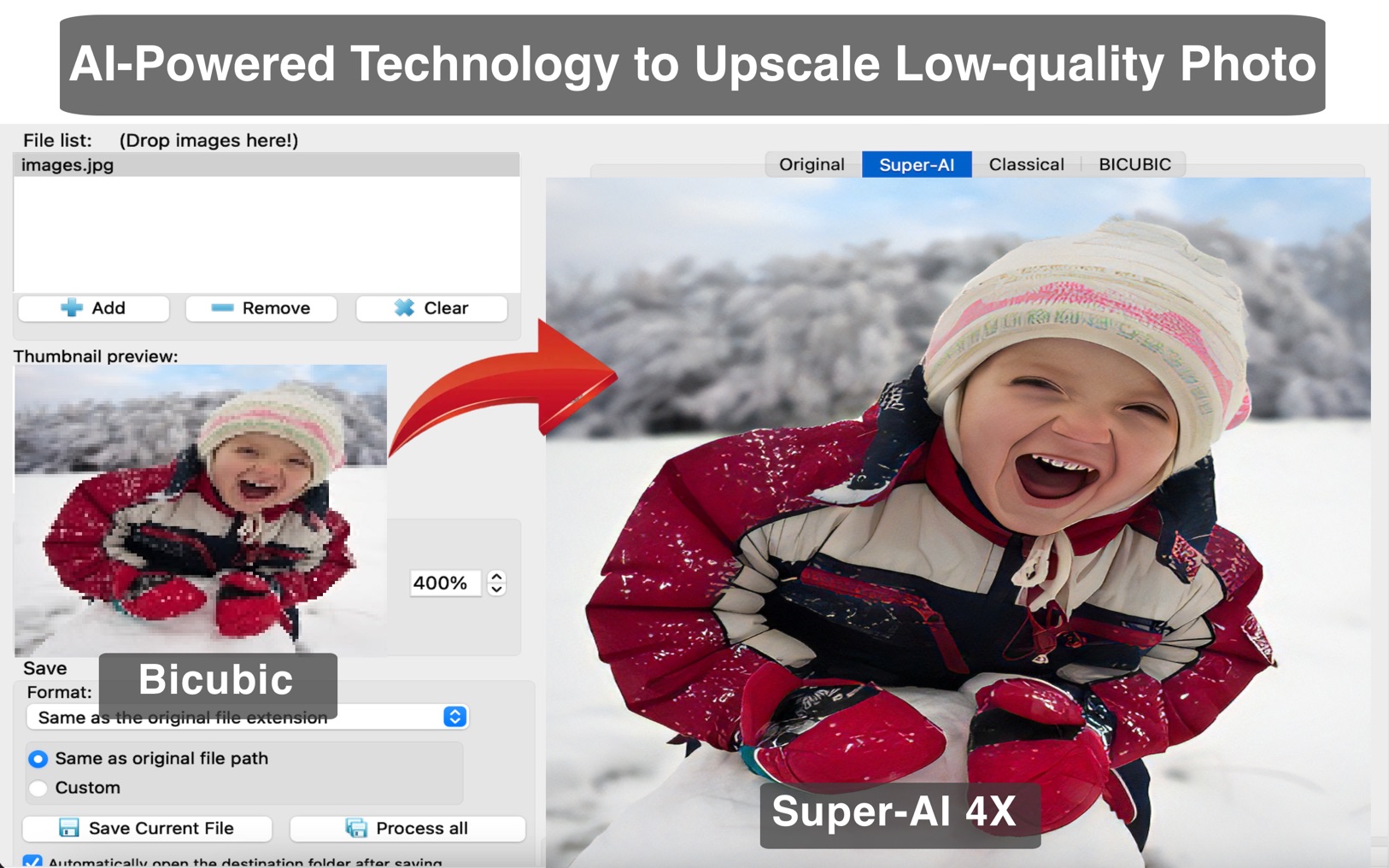 Super-AI Photo Enlarger 2.0.1 screenshot