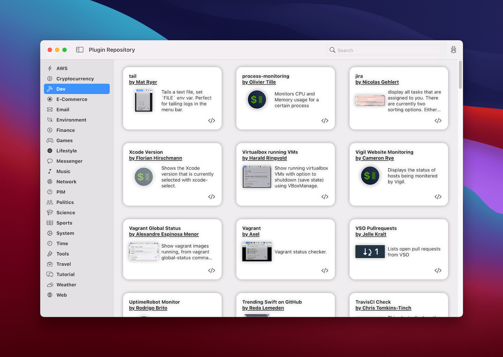 SwiftBar 1.4.0 screenshot