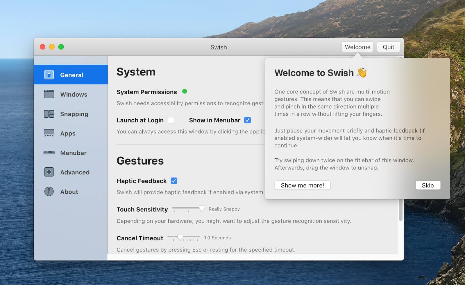 Swish 1.11 screenshot