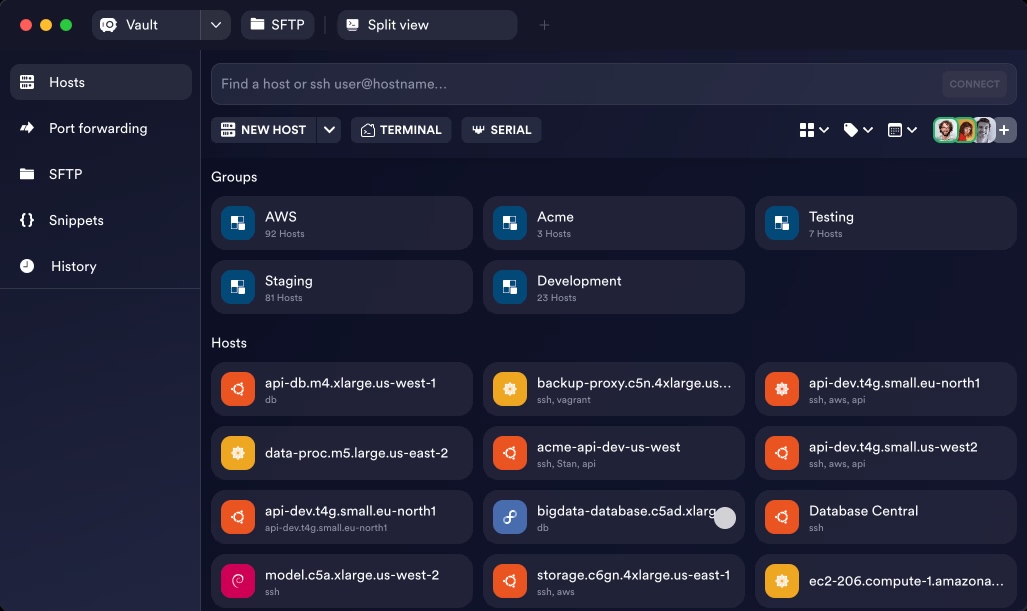 Termius 9.35.4 screenshot