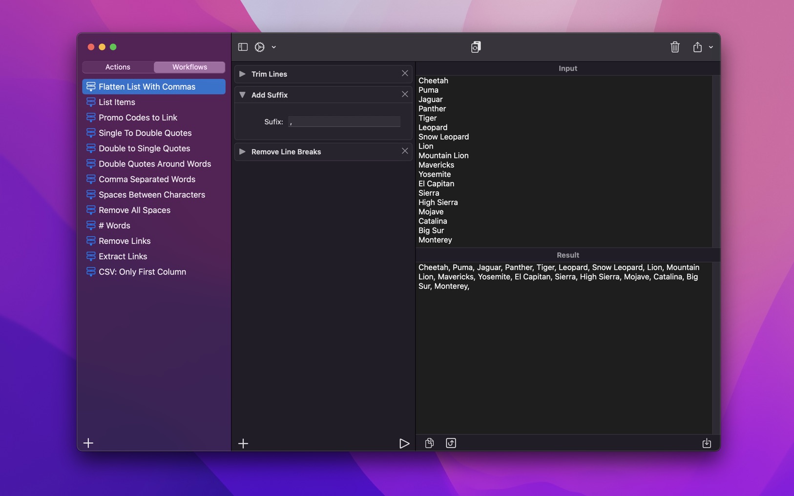 Text Workflow 2.8.1 screenshot