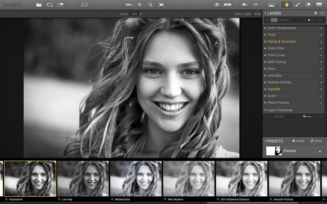 Tonality 1.4.2 – Create mind blowing black and white photos. screenshot