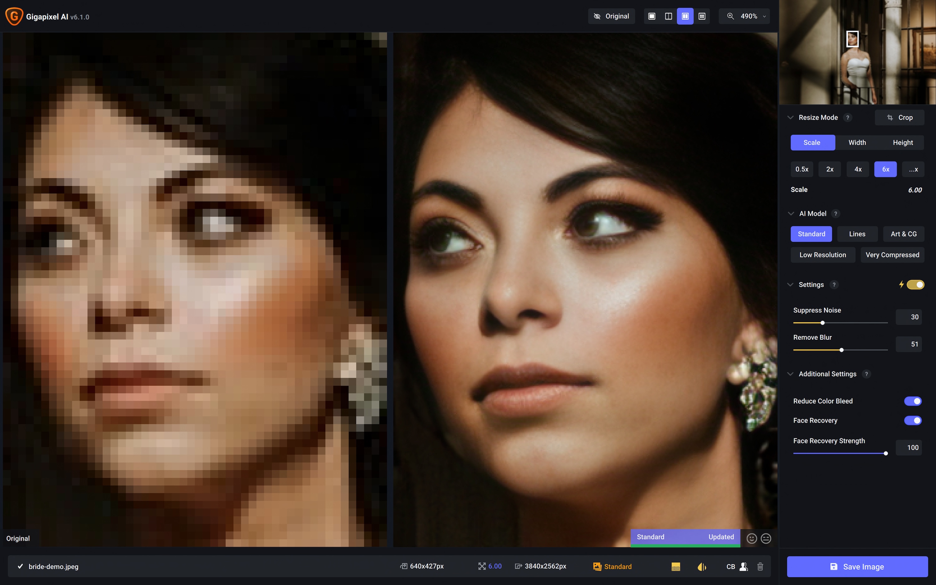 Topaz Gigapixel 1.3.5 screenshot