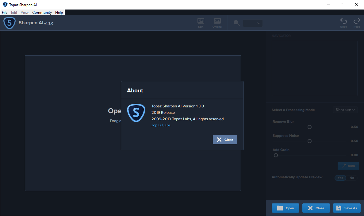 Topaz Sharpen AI 2.1.1 screenshot