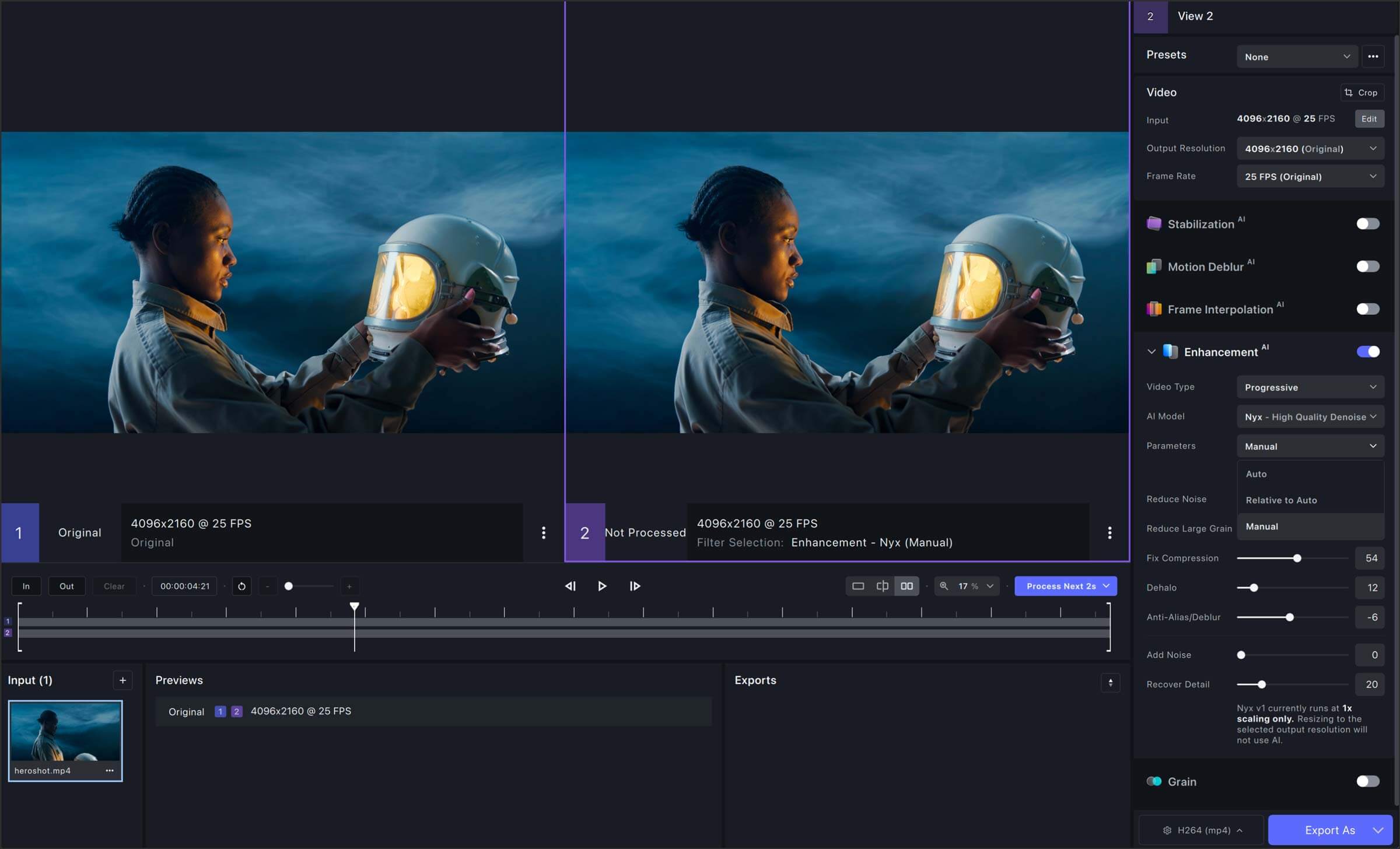 Topaz Video AI Pro 7.1.4 screenshot